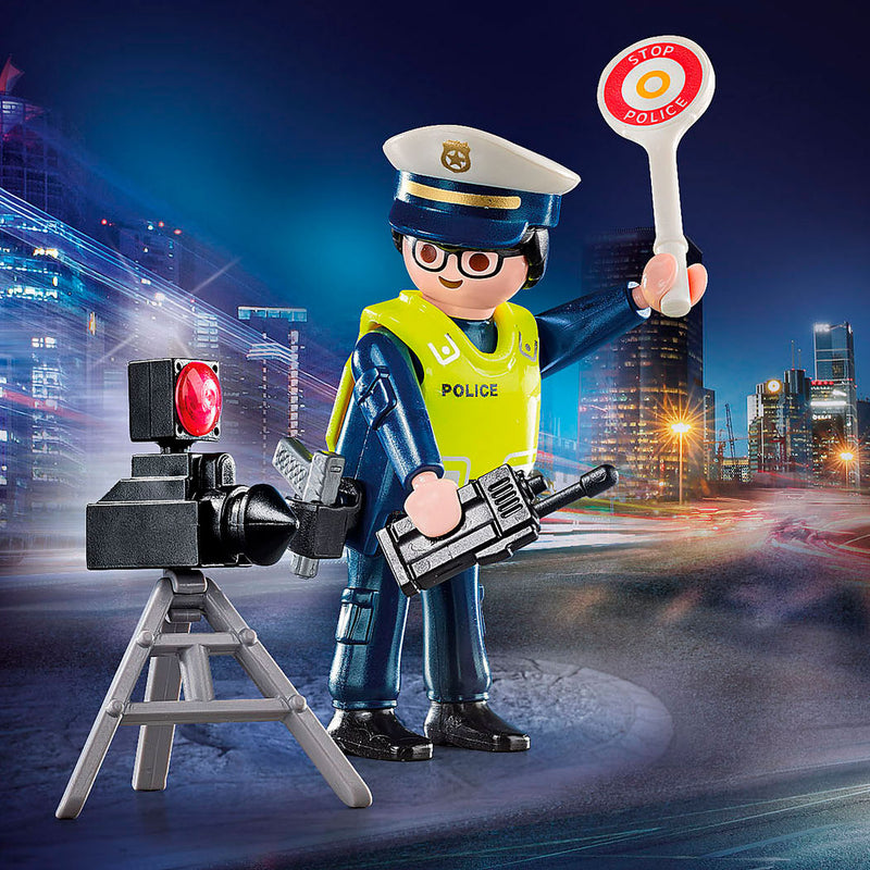 Load image into Gallery viewer, Playmobil 70305 politieman met flitscontrole