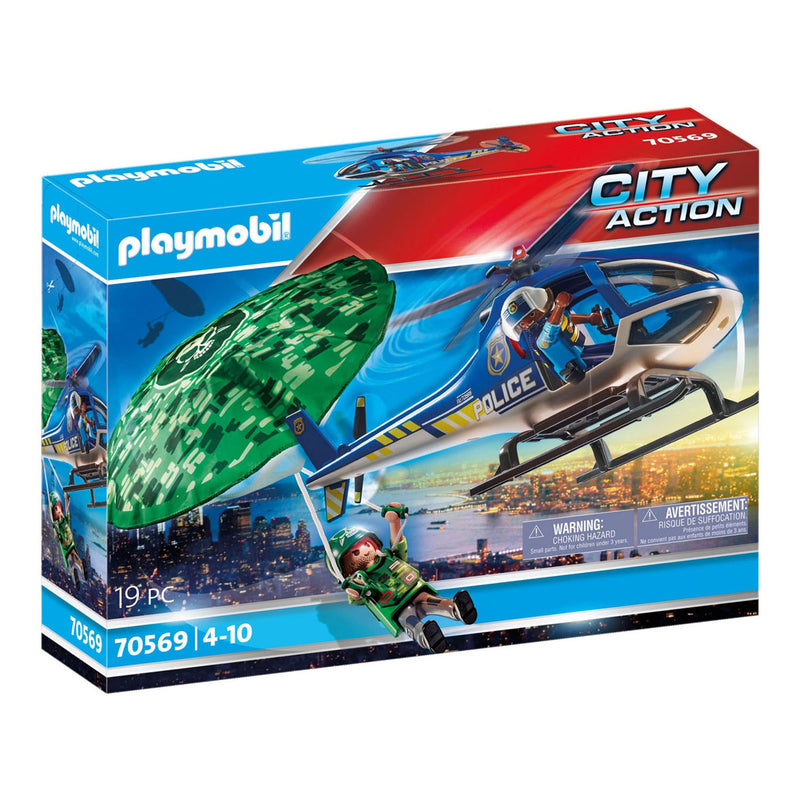 Chargez l'image dans la visionneuse de la galerie, Playmobil city action politiehelikopter - parachute achtervolging - 70569