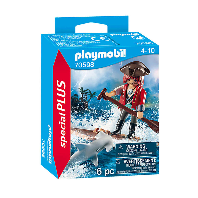 Load image into Gallery viewer, Playmobil pirates piraat met vlot en hamerhaai - 70598