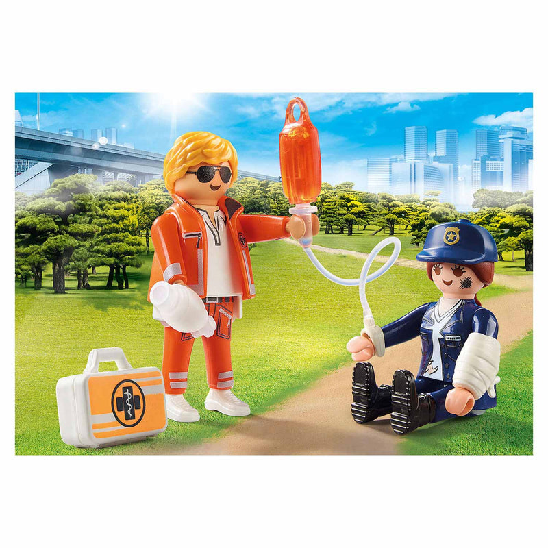 Load image into Gallery viewer, Playmobil City Life Duopack Spoedarts en Politieagente 70823