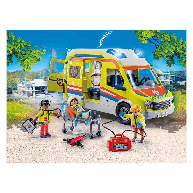 Afbeelding laden in galerijviewer, Playmobil city life ambulance met licht en geluid - 71202