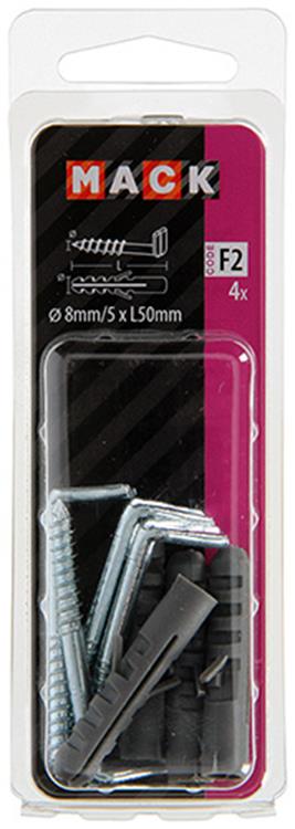 Afbeelding laden in galerijviewer, Mack 1017901 - plug + schroefduim polyeth 4 st 8mm 5x50mm | 5 stuks