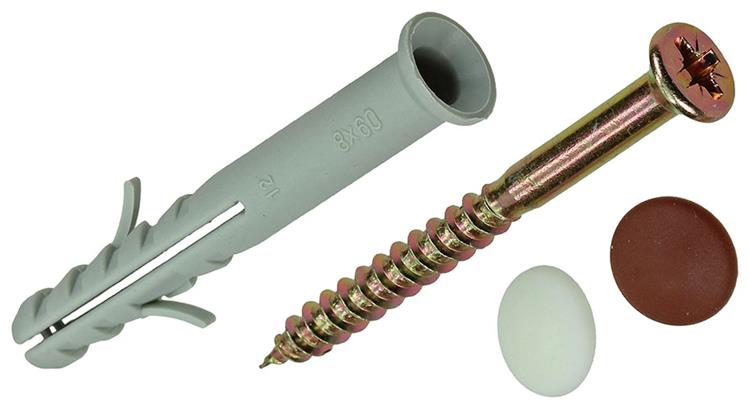 Afbeelding laden in galerijviewer, Mack 1017912 - kozijnplug met schroef polyamide 12 st 8 x 60 mm | 5 stuks