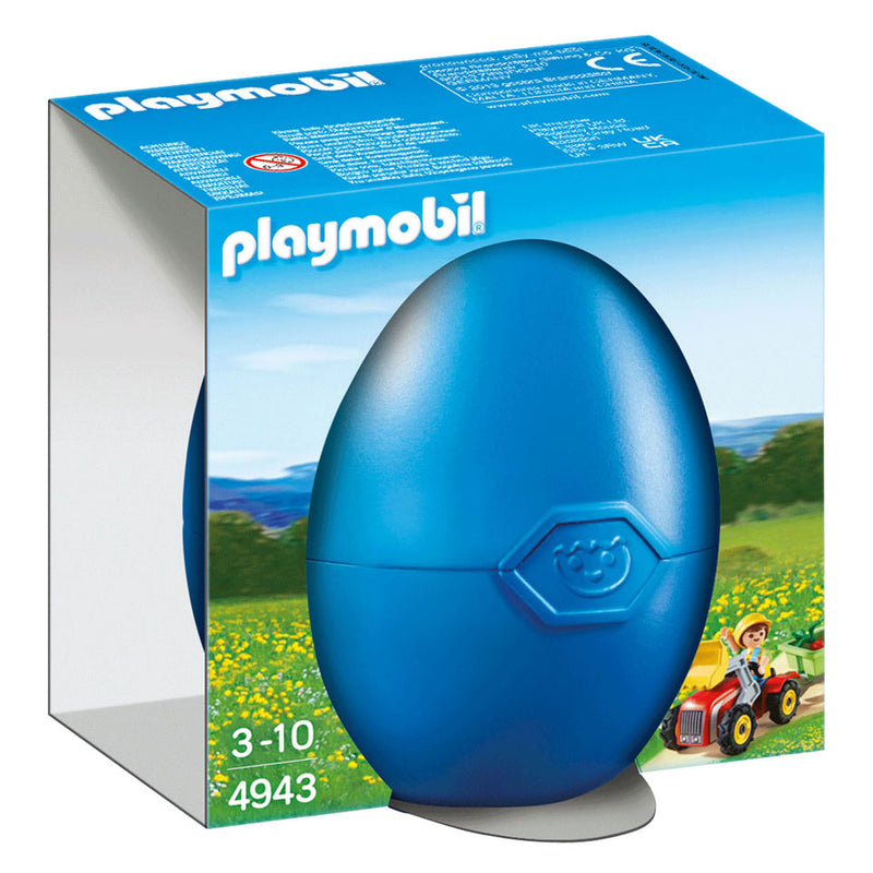 Load image into Gallery viewer, Playmobil jongen met kindertractor in ei 4943