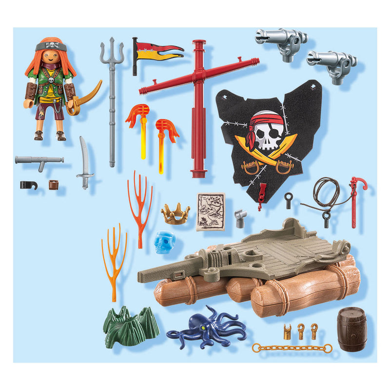 Afbeelding laden in galerijviewer, Playmobil pirates piratenvlot met schat - 71793