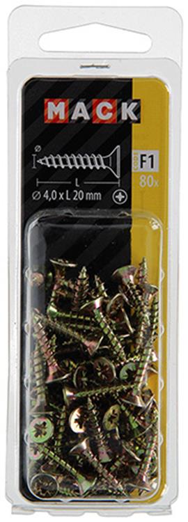 Chargez l'image dans la visionneuse de la galerie, Mack 1017969 - spaanplaatschroef vz kop geelverz. 80st 4,0 x 20 mm | 5 stuks