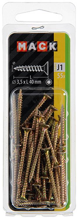 Afbeelding laden in galerijviewer, Mack 1018007 - spaanplschr.vzkop-zelfb. geelverz. 55 st 3,5 x 40 mm | 5 stuks