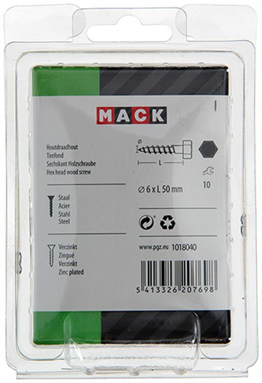 Afbeelding laden in galerijviewer, Mack 1018040 - houtdraadbout staal verzinkt 28 st 6 x 50 mm | 5 stuks