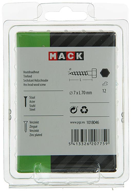 Afbeelding laden in galerijviewer, Mack 1018046 - houtdraadbout staal verzinkt 20 st 7 x 70 mm | 5 stuks