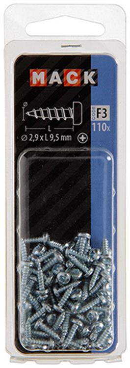 Afbeelding laden in galerijviewer, Mack 1018054 - zelftappende schroef cylkop verz.110 st 2,9 x 9,5 mm | 10 stuks