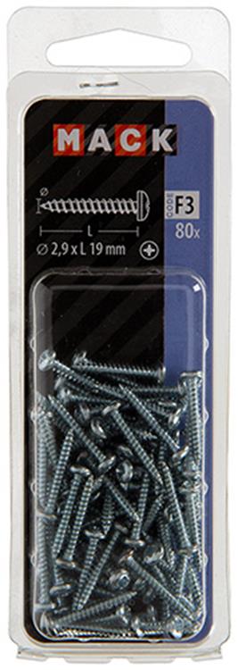 Afbeelding laden in galerijviewer, Mack 1018056 - zelftappende schroef cylkop verz. 80 st 2,9 x 19 mm | 10 stuks