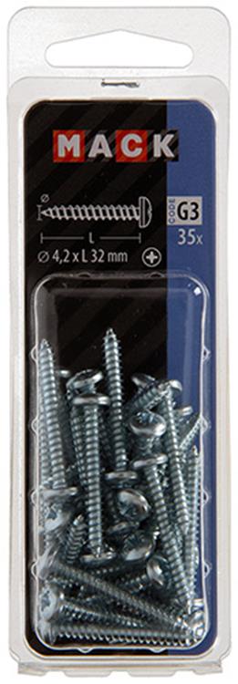 Afbeelding laden in galerijviewer, Mack 1018070 - zelftappende schroef cylkop verz. 35 st 4,2 x 32 mm | 5 stuks