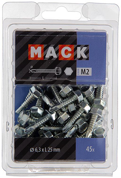 Afbeelding laden in galerijviewer, Mack 1018088 - zelfborende schroef zesk.kop verz. 45st 6,3 x 25 mm | 5 stuks