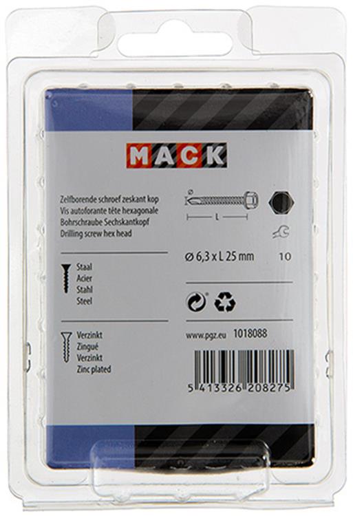 Afbeelding laden in galerijviewer, Mack 1018088 - zelfborende schroef zesk.kop verz. 45st 6,3 x 25 mm | 5 stuks