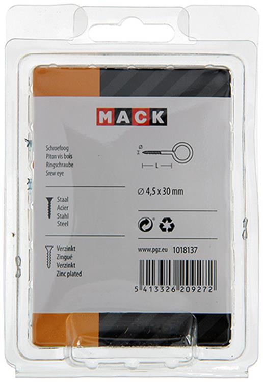 Afbeelding laden in galerijviewer, Mack 1018137 - schroefoog staal verzinkt 25st 4,5 x 30 mm | 5 stuks