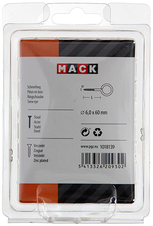 Chargez l'image dans la visionneuse de la galerie, Mack 1018139 - schroefoog staal verzinkt 9 st 6,0 x 60 mm | 5 stuks