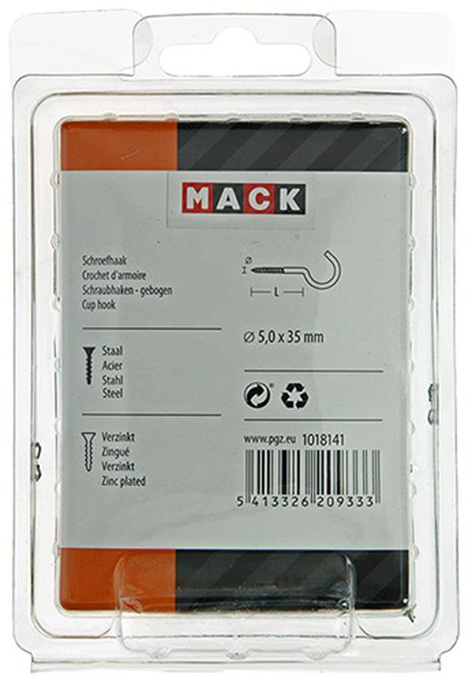 Afbeelding laden in galerijviewer, Mack 1018141 - schroefhaak staal verzinkt 15 st 5,0 x 35 mm | 5 stuks