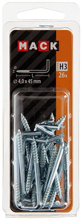 Afbeelding laden in galerijviewer, Mack 1018145 - schroefduim staal verzinkt 26 st 4,0 x 45 mm | 5 stuks
