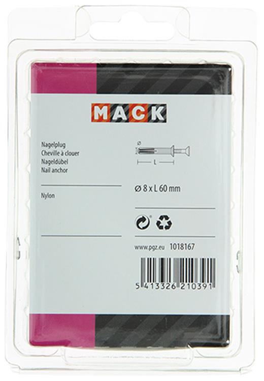 Afbeelding laden in galerijviewer, Mack 1018167 - nylon nagelplug polyamide 25 st 8 x 60 mm | 3 stuks