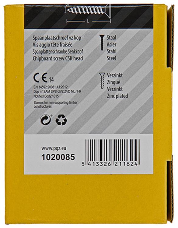 Afbeelding laden in galerijviewer, Mack 1020085 - spaanplaatschroef vz kop geel vz 200 st 3,5 x 35 mm | 5 stuks