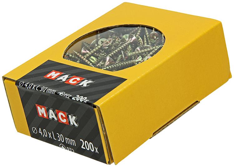 Afbeelding laden in galerijviewer, Mack 1020092 - spaanplaatschroef vz kop geel vz 200 st 4,0 x 30 mm | 5 stuks