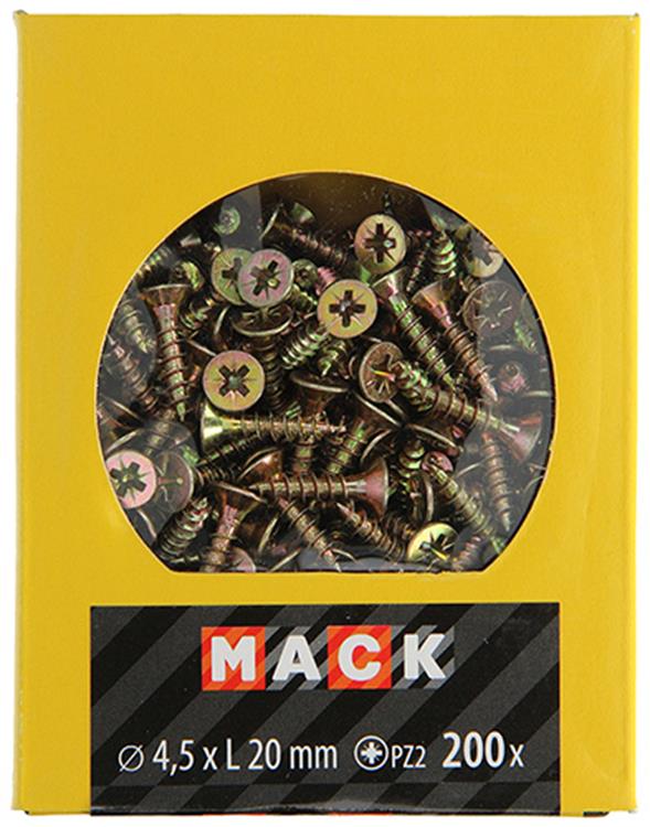 Laden Sie das Bild in Galerie -Viewer, Mack 1020100 - spaanplaatschroef vz kop geel vz 200 st 4,5 x 20 mm | 5 stuks