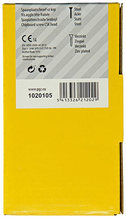Afbeelding laden in galerijviewer, Mack 1020105 - spaanplaatschroef vz kop geel vz 200 st 4,5 x 45 mm | 3 stuks