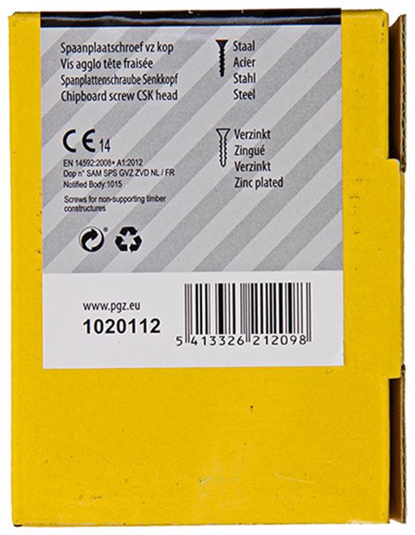 Afbeelding laden in galerijviewer, Mack 1020112 - spaanplaatschroef vz kop geel vz 200 st 5,0 x 35 mm | 5 stuks