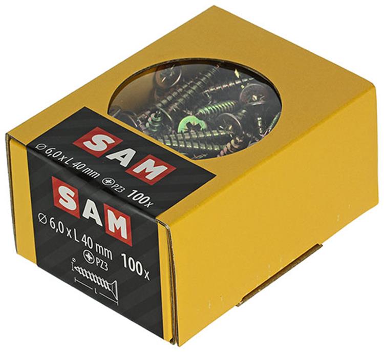 Afbeelding laden in galerijviewer, Mack 1020121 - spaanplaatschroef vz kop geel vz 100 st 6,0 x 40 mm | 5 stuks