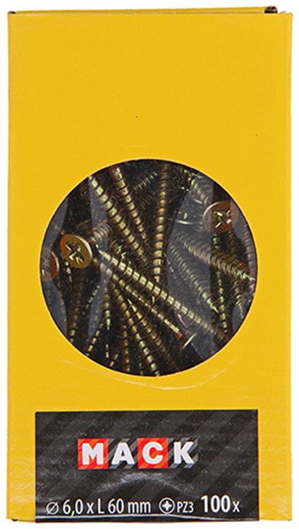 Laden Sie das Bild in Galerie -Viewer, Mack 1020123 - spaanplaatschroef vz kop geel vz 100 st 6,0 x 60 mm | 2 stuks