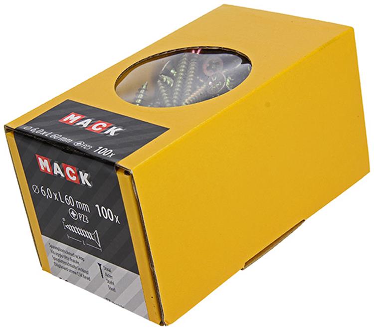 Laden Sie das Bild in Galerie -Viewer, Mack 1020123 - spaanplaatschroef vz kop geel vz 100 st 6,0 x 60 mm | 2 stuks