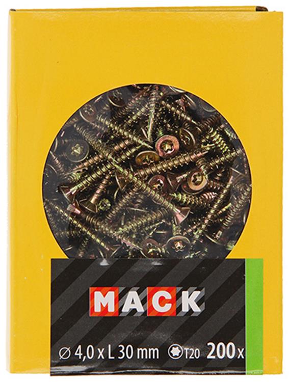 Afbeelding laden in galerijviewer, Mack 1020137 - spaanplaatschroef vz kp-zelfb.gvz 200st 4,0 x 30 mm | 5 stuks
