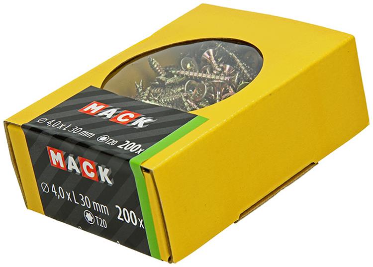 Afbeelding laden in galerijviewer, Mack 1020137 - spaanplaatschroef vz kp-zelfb.gvz 200st 4,0 x 30 mm | 5 stuks