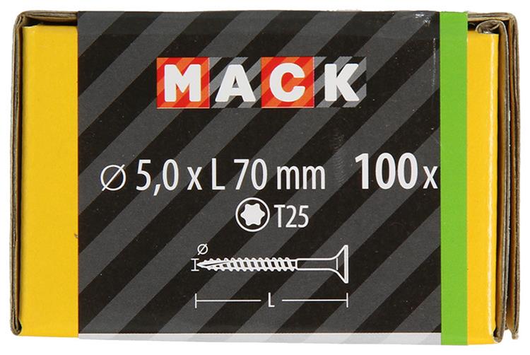 Afbeelding laden in galerijviewer, Mack 1020154 - spaanplaatschroef vz kp-zelfb.gvz 100st 5,0 x 70 mm | 3 stuks