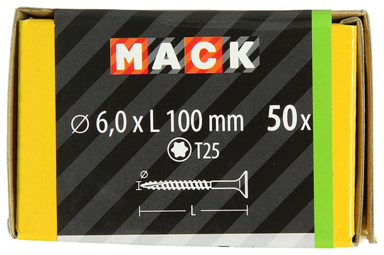 Afbeelding laden in galerijviewer, Mack 1020159 - spaanplaatschroef vz kp-zelfb.gvz 50 st 6,0 x 100 mm | 3 stuks