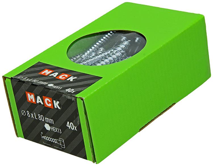 Afbeelding laden in galerijviewer, Mack 1020178 - houtdraadbout verzinkt 40 st 8 x 80 mm | 3 stuks