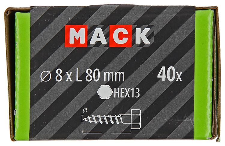 Afbeelding laden in galerijviewer, Mack 1020178 - houtdraadbout verzinkt 40 st 8 x 80 mm | 3 stuks