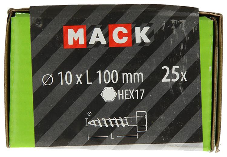 Afbeelding laden in galerijviewer, Mack 1020182 - houtdraadbout verzinkt 25 st 10 x 100 mm | 3 stuks