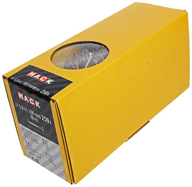 Afbeelding laden in galerijviewer, Mack 1020273 - spaanplaatschroef vz kop gvz 250 st 5,0 x 100 mm | 1 stuks