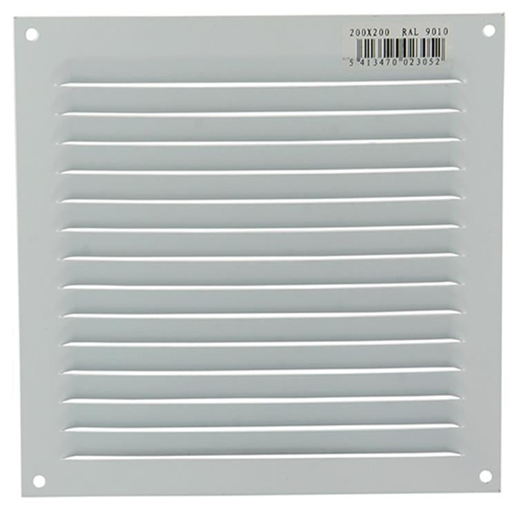 Afbeelding laden in galerijviewer, Renson 1015069 - schoepenrooster plat alu wit 200x200mm | 10 stuks