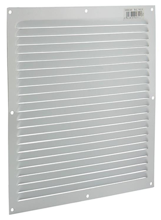 Afbeelding laden in galerijviewer, Renson 1015075 - schoepenrooster plat alu wit 300x300mm | 10 stuks