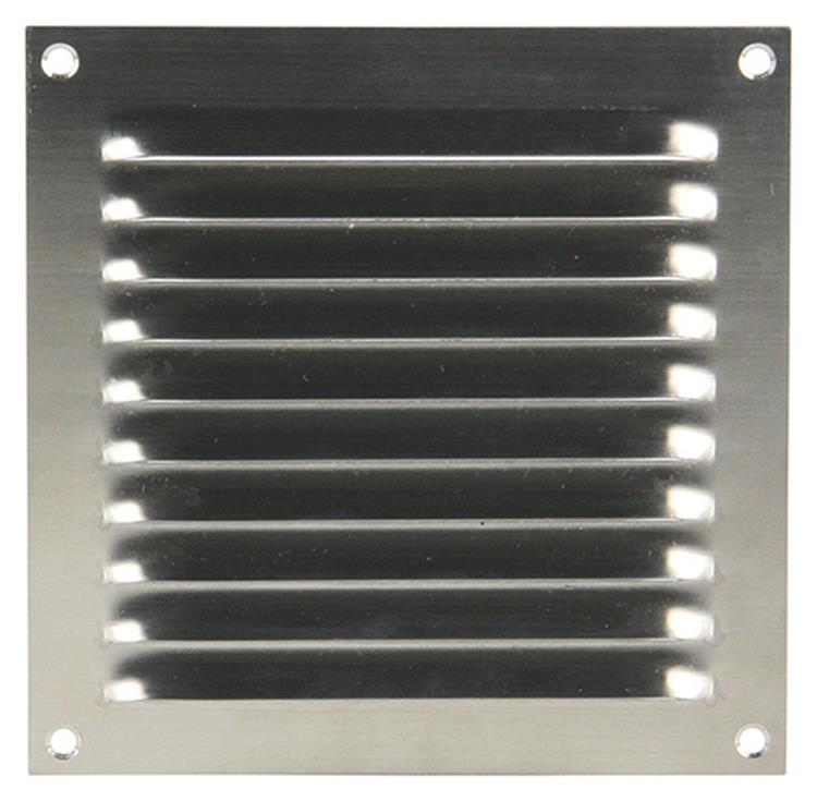 Afbeelding laden in galerijviewer, Renson 1006356 - schoepenrooster vlak 438 inox 150x150mm | 5 stuks