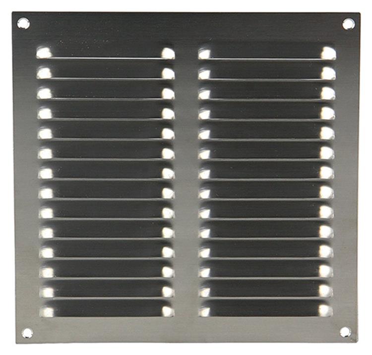 ギャラリービューアに画像をロードする, Renson 1006359 - schoepenrooster vlak 438 inox 200x200mm | 5 stuks