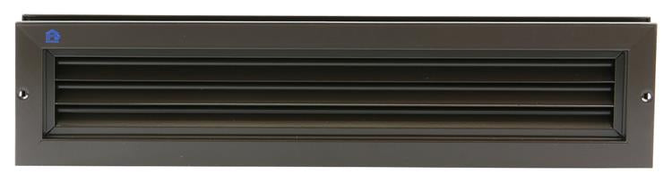 Afbeelding laden in galerijviewer, Renson 1006216 - deurrooster 461 alu ral 8019 425x76mm | 2 stuks