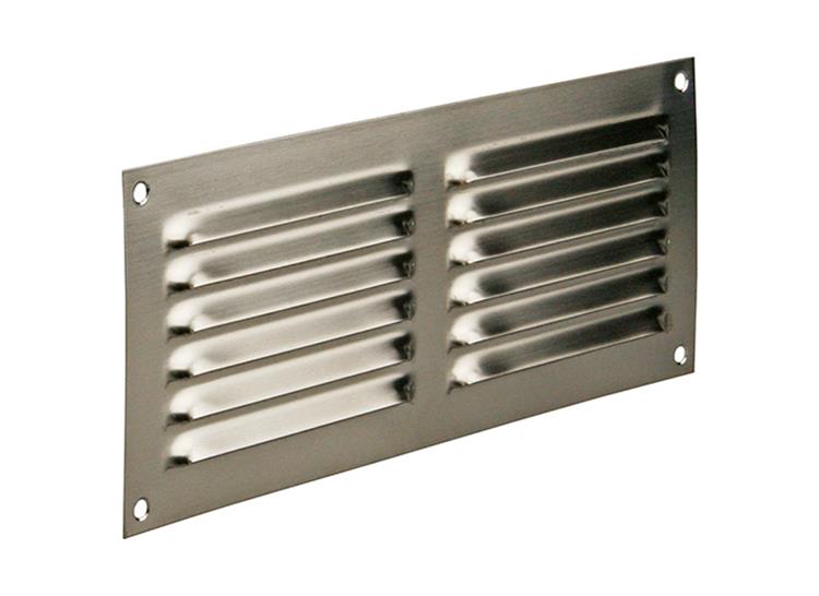 Afbeelding laden in galerijviewer, Renson 1006361 - schoepenrooster vlak 438 inox 250x100mm | 5 stuks