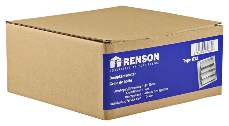 Afbeelding laden in galerijviewer, Renson 1006273 - dampkaprooster inbouw 633 inox ø125 | 2 stuks