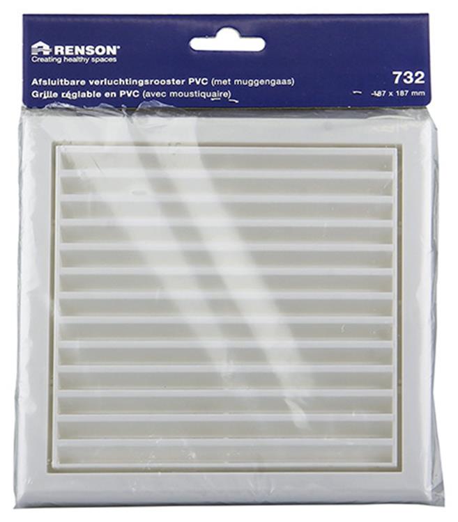 Cargue la imagen en el visor de la galería, Renson 1006368 - regelbare rooster opb. 732 pvcral 9010 187x187mm | 2 stuks