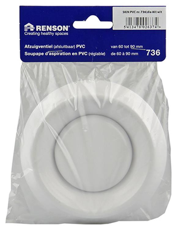 Afbeelding laden in galerijviewer, Renson 1006377 - afzuigventiel inbouw 736 pvc ø80 | 2 stuks