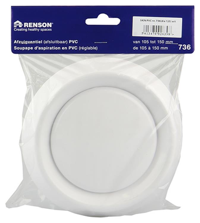 Afbeelding laden in galerijviewer, Renson 1006380 - afzuigventiel inbouw 736 dia pvc ø125 | 2 stuks