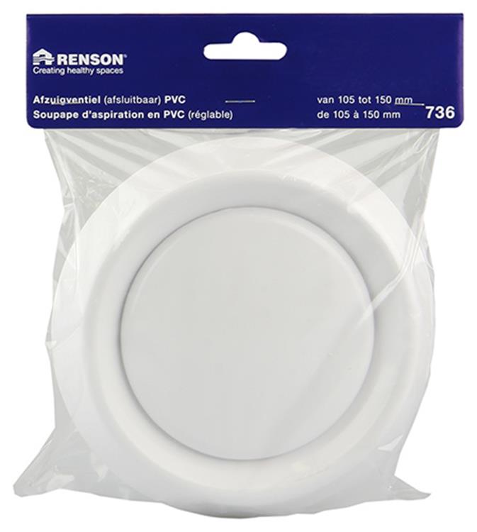 Afbeelding laden in galerijviewer, Renson 1006381 - afzuigventiel inbouw 736 dia pvc ø150 | 2 stuks